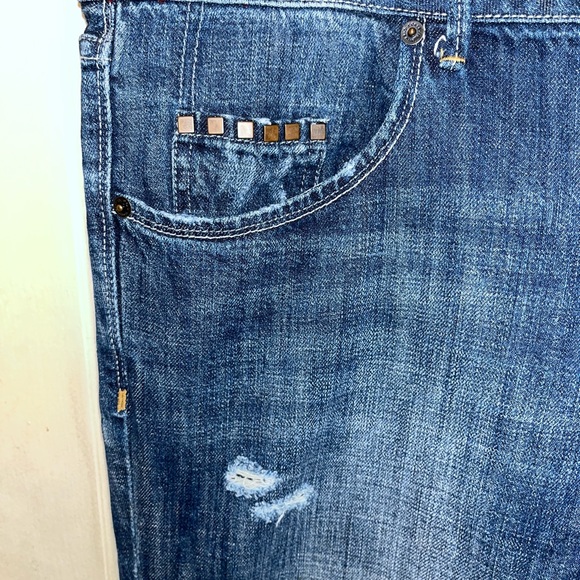 CONVERSE ONE STAR Crosby Tom Boy Distressed Denim Jeans. Sz 14. - Picture 2 of 7